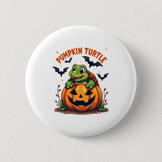 Chapa Redonda De 5 Cm Tortuga de calabaza (Anverso)