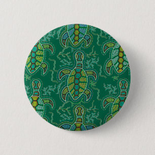 Chapa Redonda De 5 Cm Tortuga del Caribe