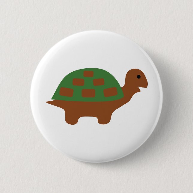 Chapa Redonda De 5 Cm tortuga divertida (Anverso)