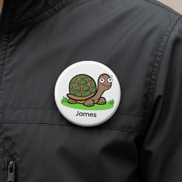Chapa Redonda De 5 Cm Tortuga Divertida Personalizada