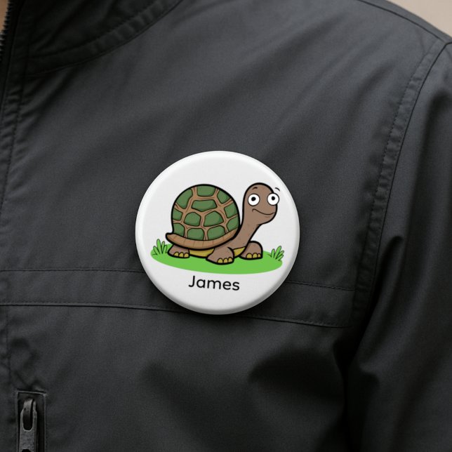 Chapa Redonda De 5 Cm Tortuga Divertida Personalizada (Subido por el creador)