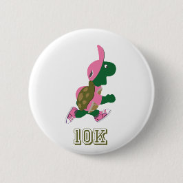 Chapa Redonda De 5 Cm Tortuga en marcha 10K - rosa