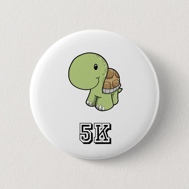 Chapa Redonda De 5 Cm Tortuga feliz 5K (Anverso)