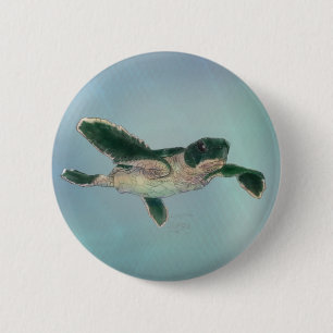Chapa Redonda De 5 Cm Tortuga marina
