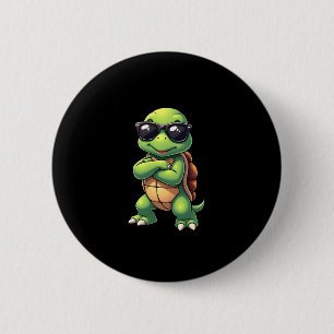 Chapa Redonda De 5 Cm Tortuga Marina Dabbing Amante de los Animales Salv