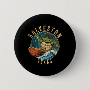 Chapa Redonda De 5 Cm Tortuga surfista de Galveston Texas Tx