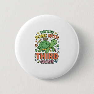 Chapa Redonda De 5 Cm Tortuga Terminada Con Camiseta Escolar De Tortuga 