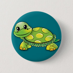 Chapa Redonda De 5 Cm Tortuga verde