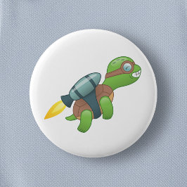 Chapa Redonda De 5 Cm Tortuga voladora con mochila