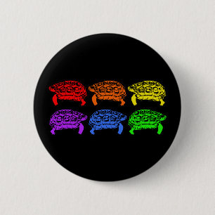 Chapa Redonda De 5 Cm Tortugas arco iris