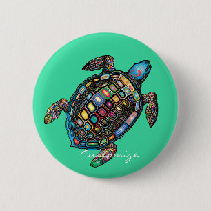 Chapa Redonda De 5 Cm Tortugas marinas Thunder_Cove