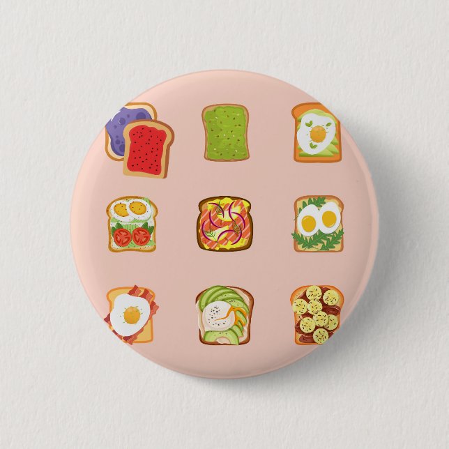 Chapa Redonda De 5 Cm Tosta de brunch (Anverso)