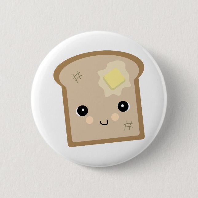 Chapa Redonda De 5 Cm tostada adorable kawaii (Anverso)