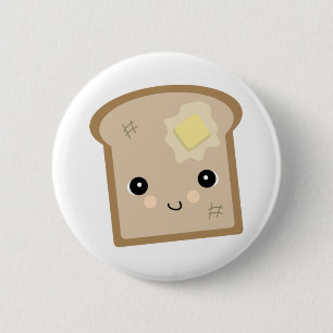 Chapa Redonda De 5 Cm tostada adorable kawaii