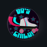 Chapa Redonda De 5 Cm Total De Ochenta Niños<br><div class="desc">Si te encantaba patinar en patines en el día,  entonces este diseño de los 80 es para ti. ¡Celebremos el hecho de que hoy eras un niño de 80 con algunos colores de neón de la vieja escuela!</div>