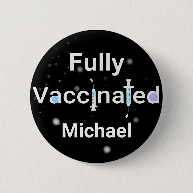 Chapa Redonda De 5 Cm Totalmente vacunado (Anverso)