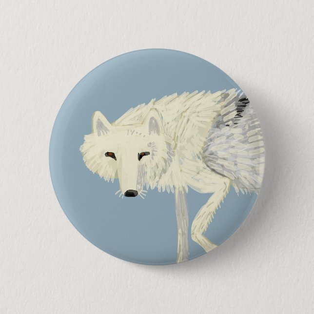 Chapa Redonda De 5 Cm Totem Artic Wolf (Anverso)