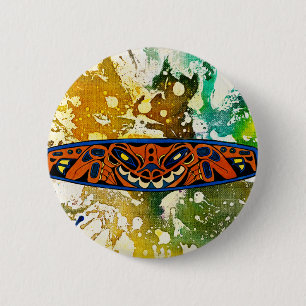 Chapa Redonda De 5 Cm Tótem atabasco por Michael Moffa