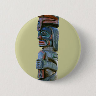 Chapa Redonda De 5 Cm Tótem Pole