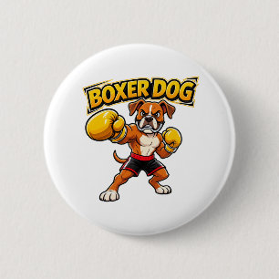 Chapa Redonda De 5 Cm Tough Boxer Perro Boxeo Deporte Insignia de Arte O