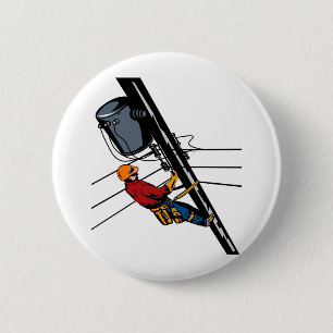 Chapa Redonda De 5 Cm Trabajador eléctrico del electricista del