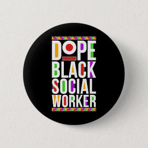 Chapa Redonda De 5 Cm Trabajador Social Negro de Droga Social W