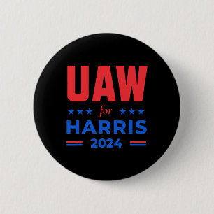 Chapa Redonda De 5 Cm Trabajadores Automáticos De Harris 2024 Huelga Roj