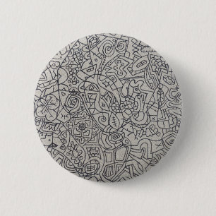 Chapa Redonda De 5 Cm Trabajo de la línea de arte de graffiti