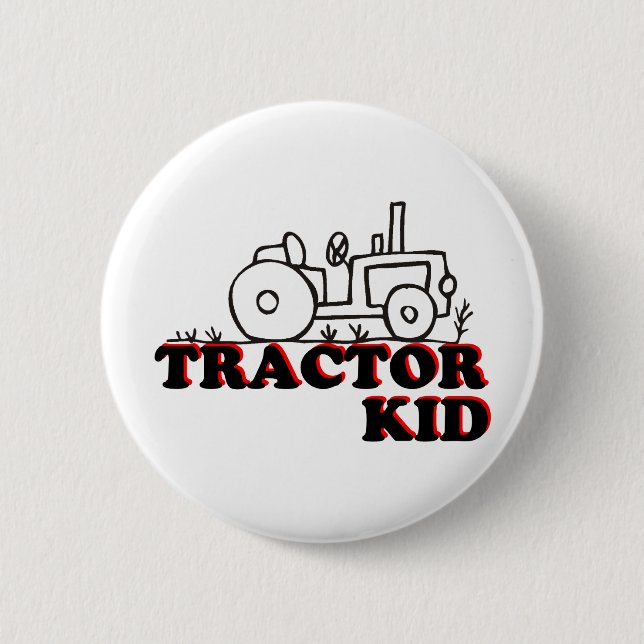 Chapa Redonda De 5 Cm Tractor Kid (Anverso)