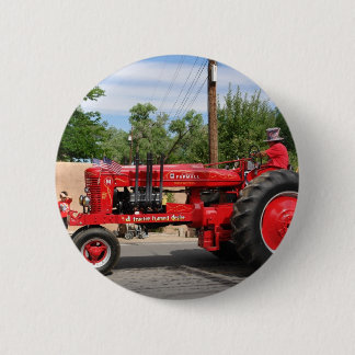 Chapa Redonda De 5 Cm Tractor rojo
