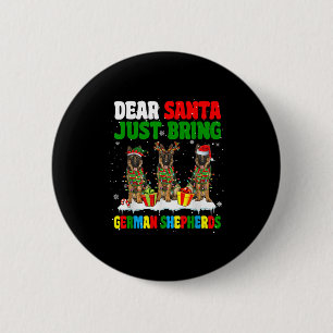 Chapa Redonda De 5 Cm Traiga solo pastor alemán Navidad tres renos de Sa