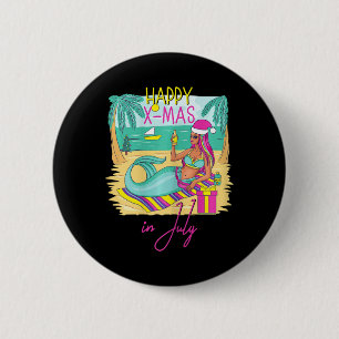 Chapa Redonda De 5 Cm Traje de baño de sirena de regalo de Navidad de mu