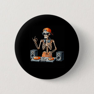 Chapa Redonda De 5 Cm Traje de Dj Esqueleto Halloween Tornamesa Música D