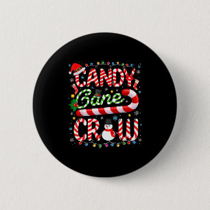 Chapa Redonda De 5 Cm Traje de Navidad Candy Cane Crew para Hombres y Mu
