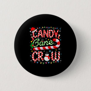 Chapa Redonda De 5 Cm Traje de Navidad Candy Cane Crew para Hombres y Mu