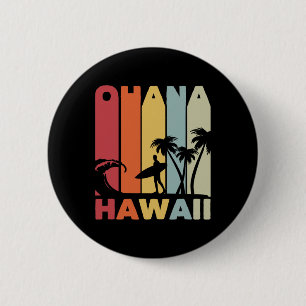 Chapa Redonda De 5 Cm Traje de surfista de Ohana Hawaii Ropa Retro 70s V
