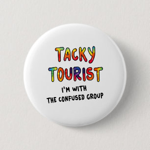 Chapa Redonda De 5 Cm Traje de turista hortera de vacaciones Tie Dye Via