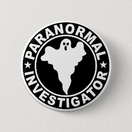 Chapa Redonda De 5 Cm Traje paranormal de Halloween del logotipo del