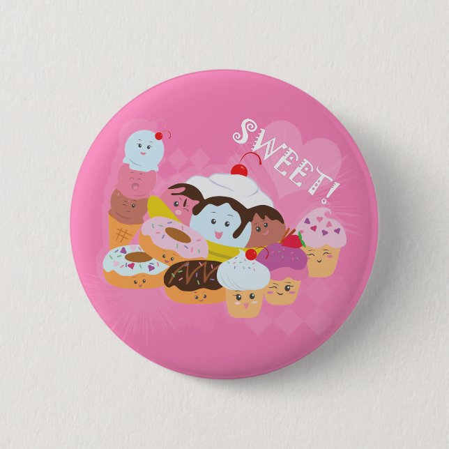 Chapa Redonda De 5 Cm Trajes dulces (Anverso)