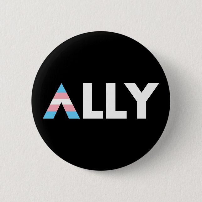 Chapa Redonda De 5 Cm Trans Ally LGBTQ Transgender LGBT (Anverso)