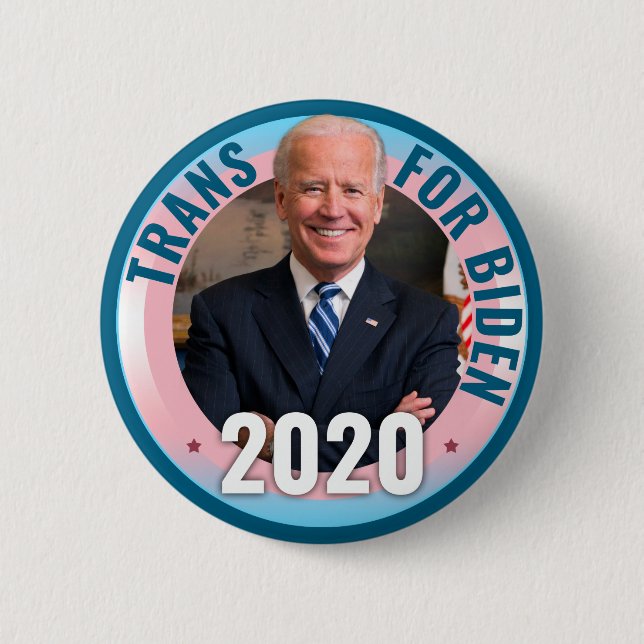 Chapa Redonda De 5 Cm Trans para Joe Biden 2020 para presidente - demócr (Anverso)