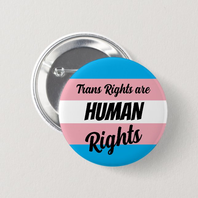 Chapa Redonda De 5 Cm Trans Rights Are Human Rights (Anverso y reverso)