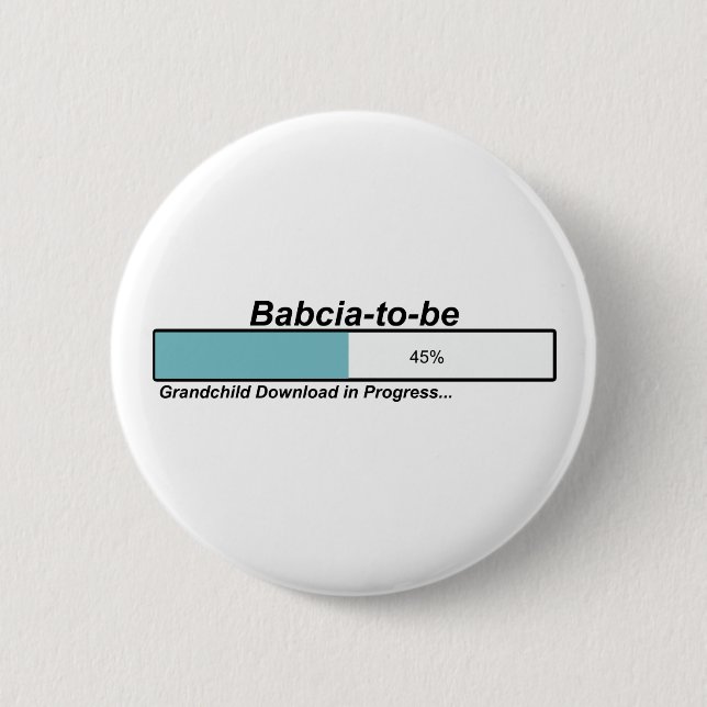 Chapa Redonda De 5 Cm Transferencia Babcia a ser (Anverso)