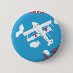 Chapa Redonda De 5 Cm Transporte aéreo tropical del vintage
