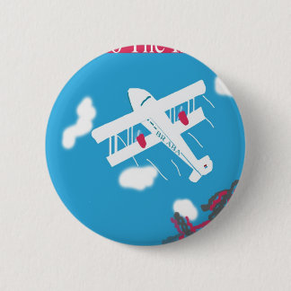 Chapa Redonda De 5 Cm Transporte aéreo tropical del vintage