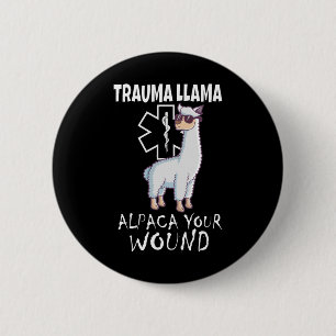 Chapa Redonda De 5 Cm Trauma Llama Emt Diseño Médico Ems Alpaca Your Wou