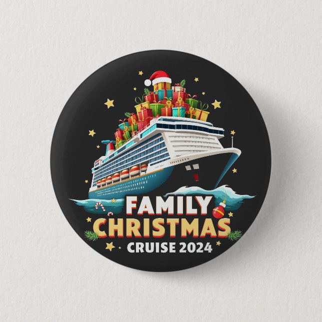 Chapa Redonda De 5 Cm Travesía de Navidades familiares de crucero 2024 (Anverso)