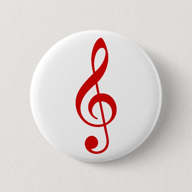 Chapa Redonda De 5 Cm Treble Clef (Anverso)