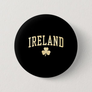 Chapa Redonda De 5 Cm Trébol de Irlanda Verde Afortunado Irlandés Vintag