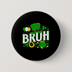 Chapa Redonda De 5 Cm Trébol irlandés hermano feliz día de San Patricio 